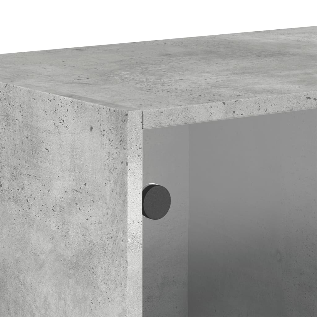 vidaXL betonszürke faliszekrény üvegajtókkal 68,5x37x35 cm
