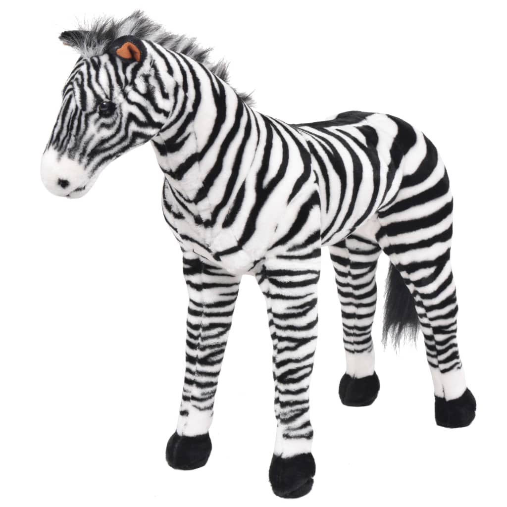 vidaXL fekete-fehér álló zebra plüssjáték XXL