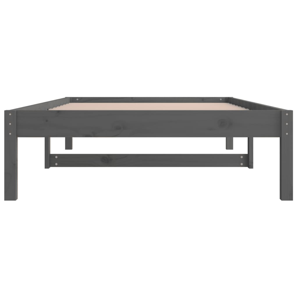 vidaXL szürke tömör fenyőfa kanapéágy 90 x 190 cm (Single)