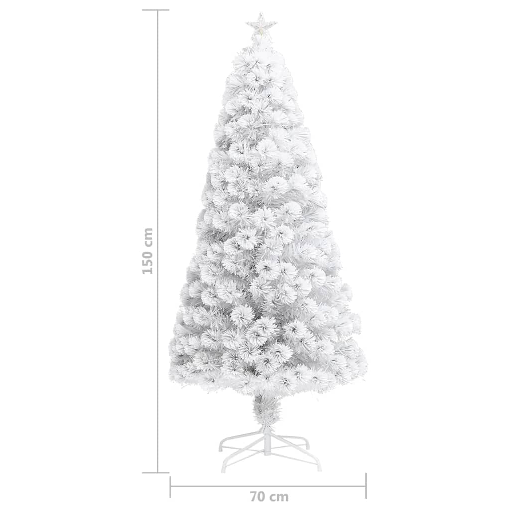 vidaXL fehér száloptikás műkarácsonyfa LED fénnyel 150 cm