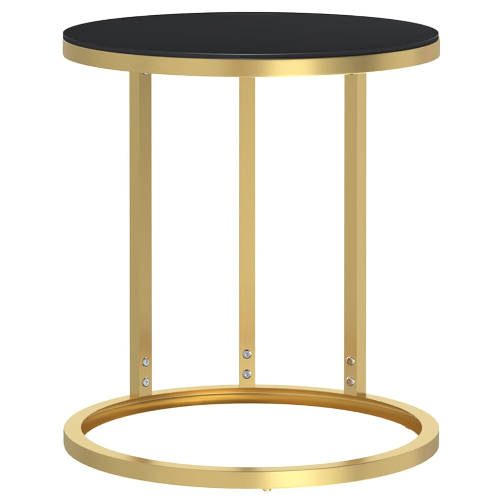 vidaXL arany-fekete edzett üveg kisasztal 45 cm