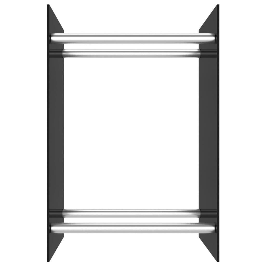 vidaXL fekete üveg tűzifatároló 40 x 35 x 60 cm