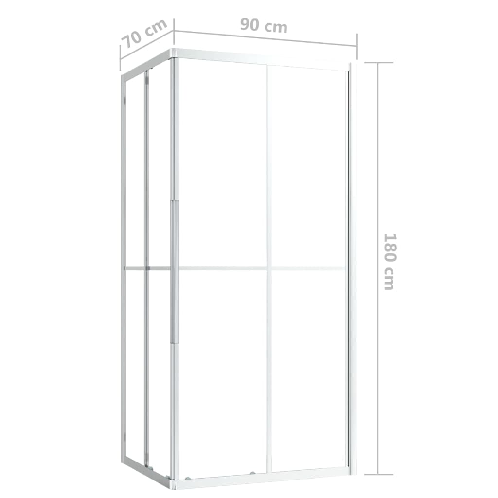 vidaXL ESG zuhanykabin 90 x 70 x 180 cm