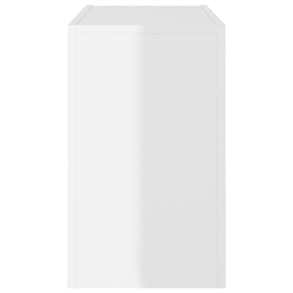 vidaXL 3 db magasfényű fehér forgácslap rakásolható dohányzóasztal
