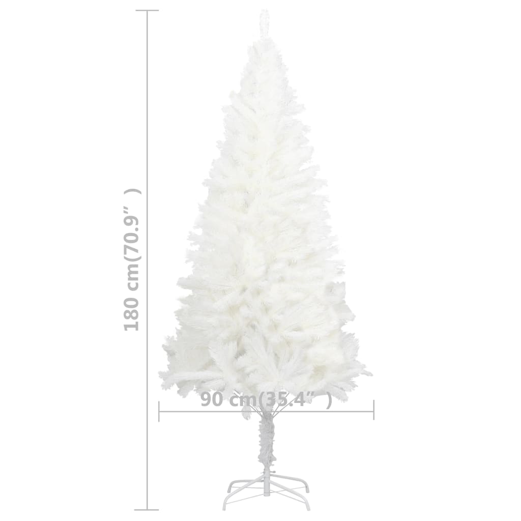 vidaXL fehér műkarácsonyfa élethű tűlevelekkel 180 cm