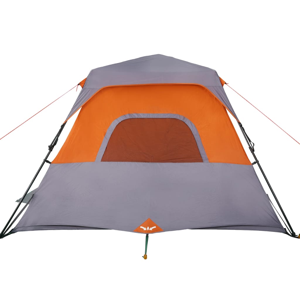 vidaXL 6 személyes szürke-narancs gyorskioldó vízálló családi sátor