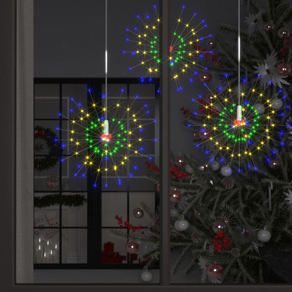 vidaXL 10 db karácsonyi többszínű tűzijátéklámpa 1400 LED-del 20 cm