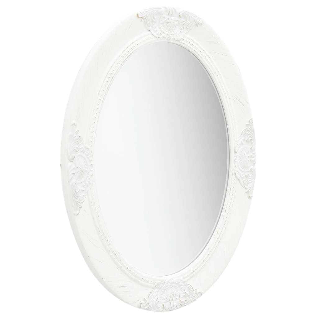 vidaXL fehér barokk stílusú fali tükör 50 x 70 cm