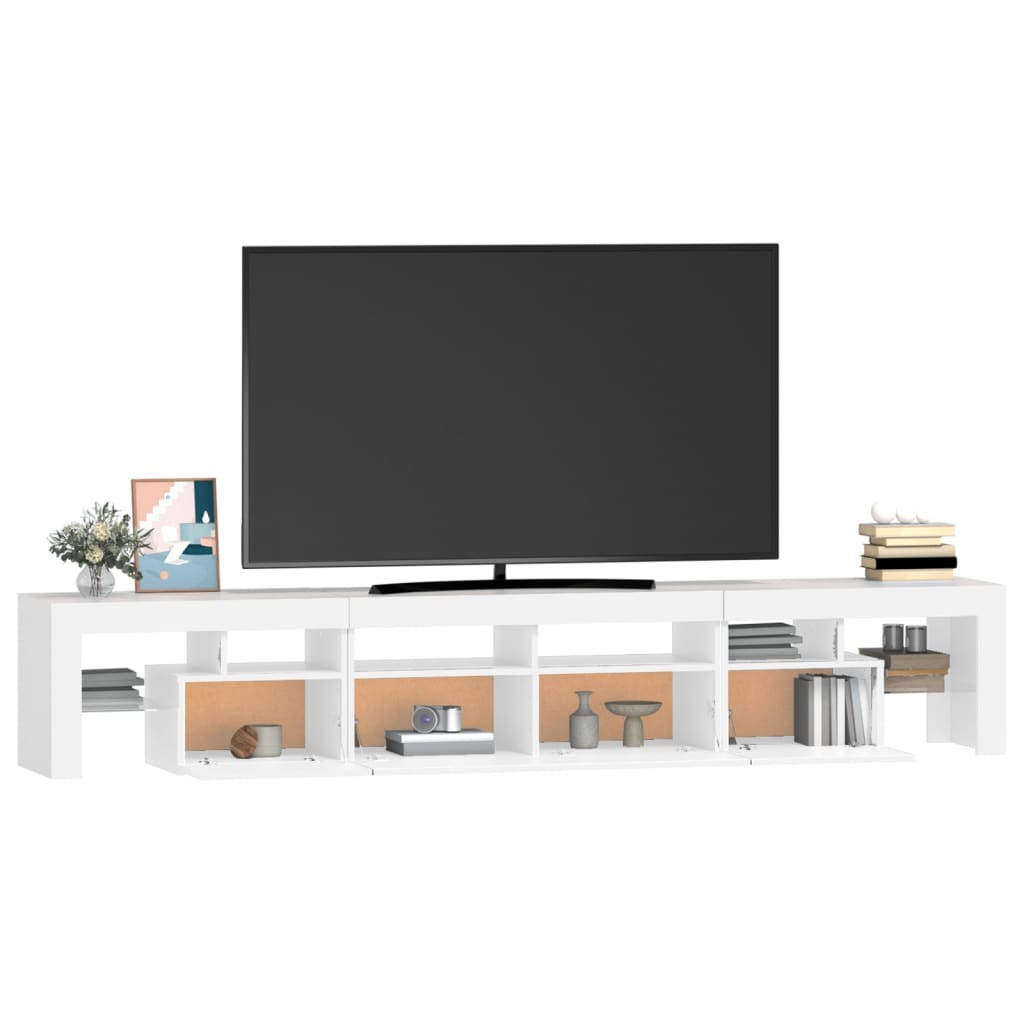 vidaXL fehér TV-szekrény LED-lámpákkal 230x36,5x40 cm