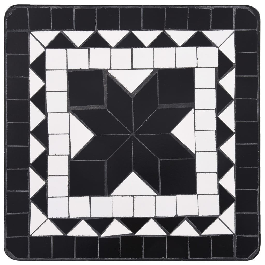 vidaXL fekete és fehér kerámia mozaik kisasztal