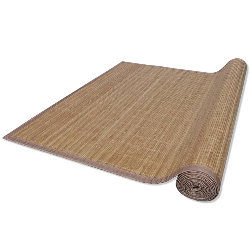 Négyszögletes barna bambusz szőnyeg 80 x 200 cm