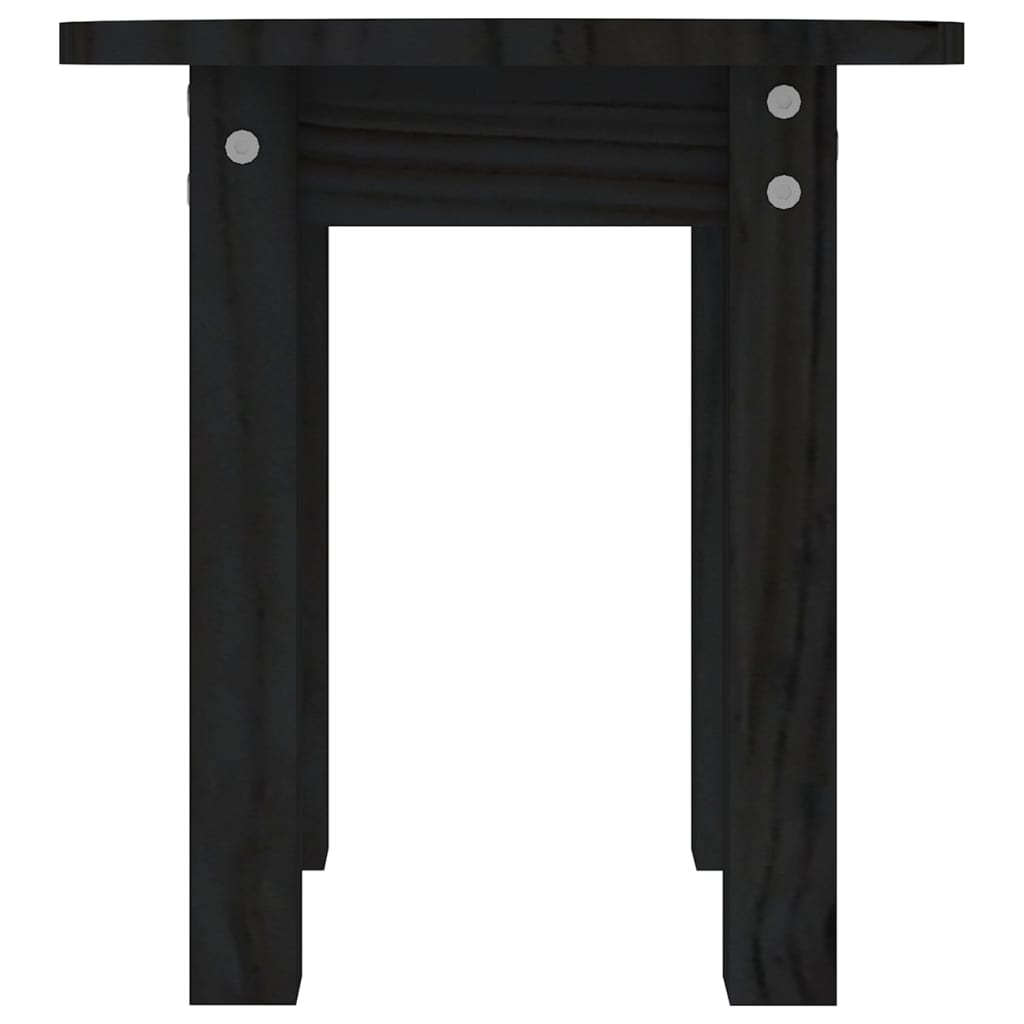 vidaXL fekete tömör fenyőfa dohányzóasztal Ø 35 x 35 cm