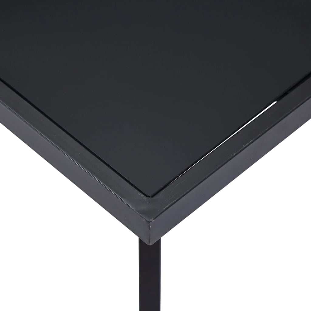 vidaXL fekete edzett üveg étkezőasztal 160 x 80 x 75 cm