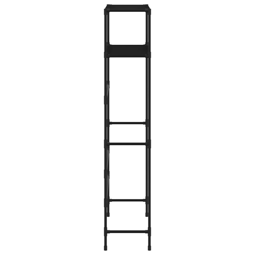 vidaXL 2 szintes fekete vas mosógép feletti tárolóállvány 69x28x143 cm