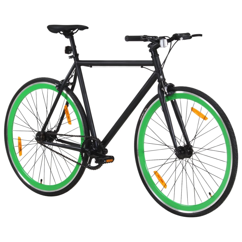vidaXL fekete és zöld örökhajtós kerékpár 700c 59 cm