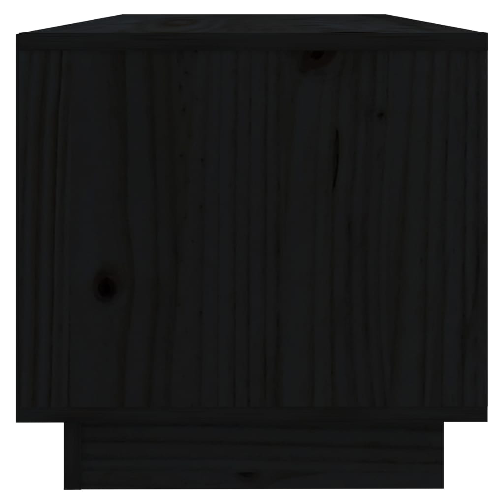 vidaXL fekete tömör fenyőfa TV-szekrény 90x35x35 cm