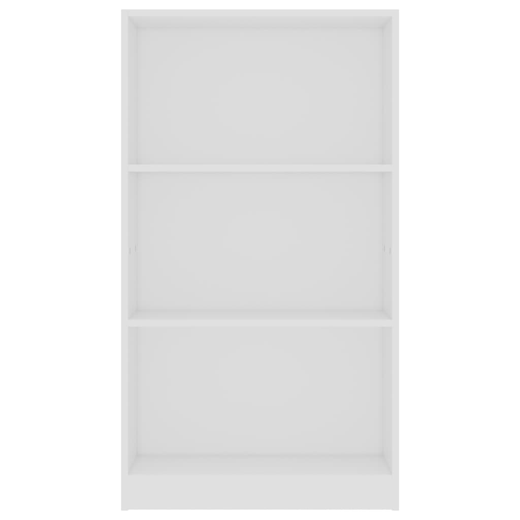 vidaXL 3 szintes fehér szerelt fa könyvszekrény 60 x 24 x 109 cm