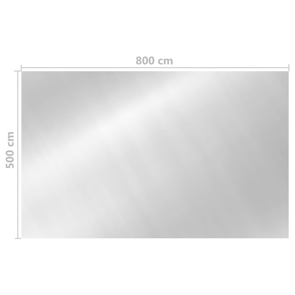 vidaXL ezüstszínű négyszögletes PE medencetakaró 800 x 500 cm