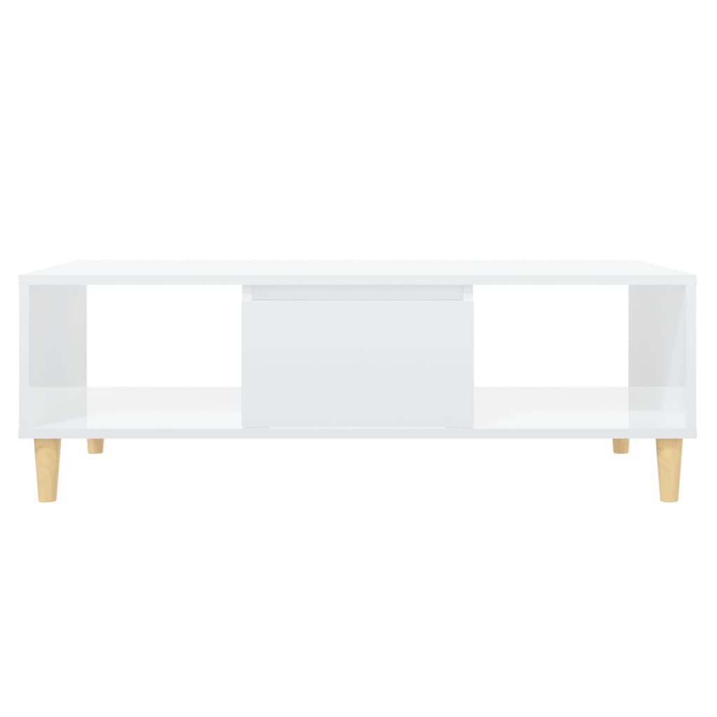vidaXL magasfényű fehér forgácslap dohányzóasztal 103,5 x 60 x 35 cm
