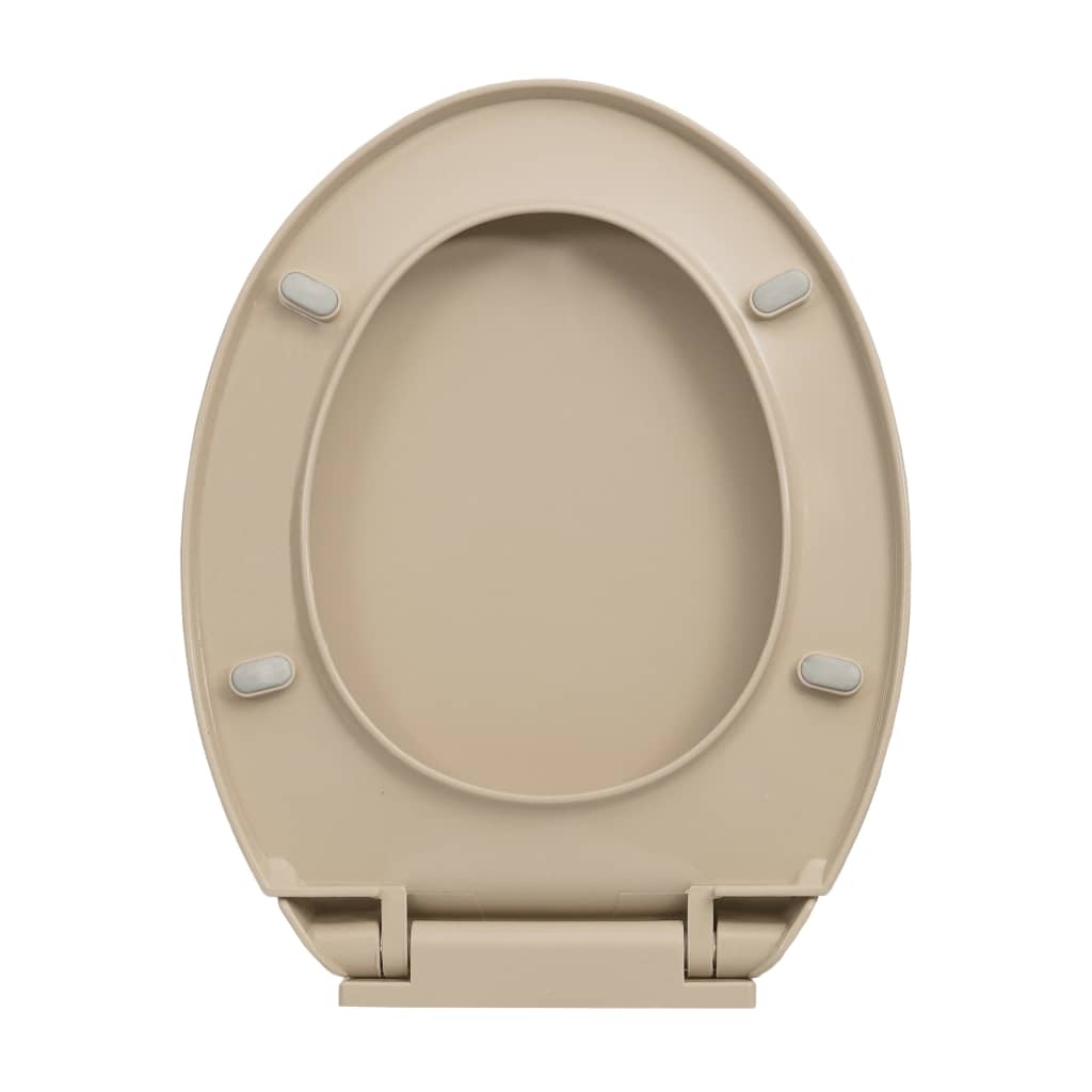 vidaXL bézs ovális gyorsan szerelhető WC-ülőke lassan csukódó fedéllel