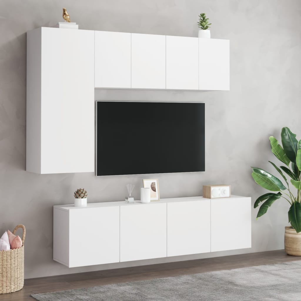 vidaXL 2 db fehér falra szerelhető TV-szekrény 60 x 30 x 41 cm