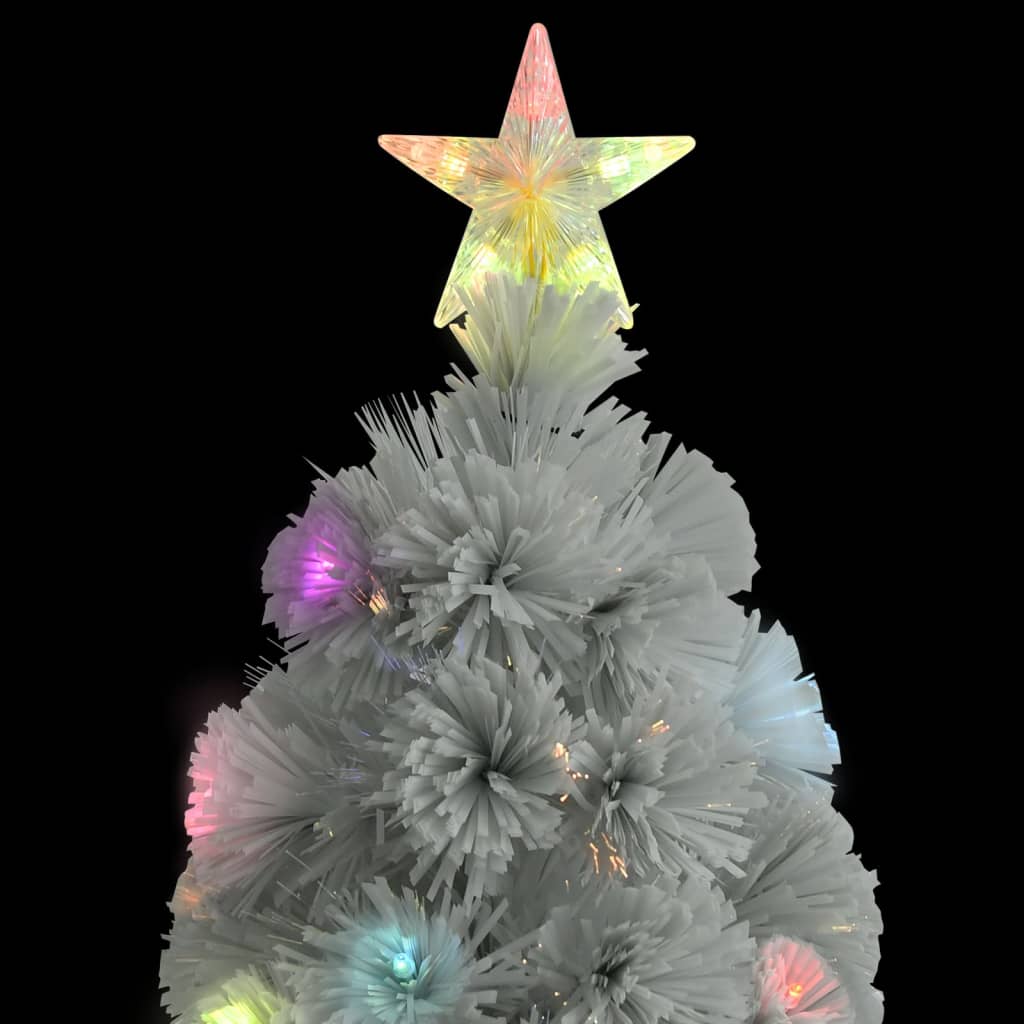 vidaXL fehér száloptikás műkarácsonyfa LED fénnyel 210 cm