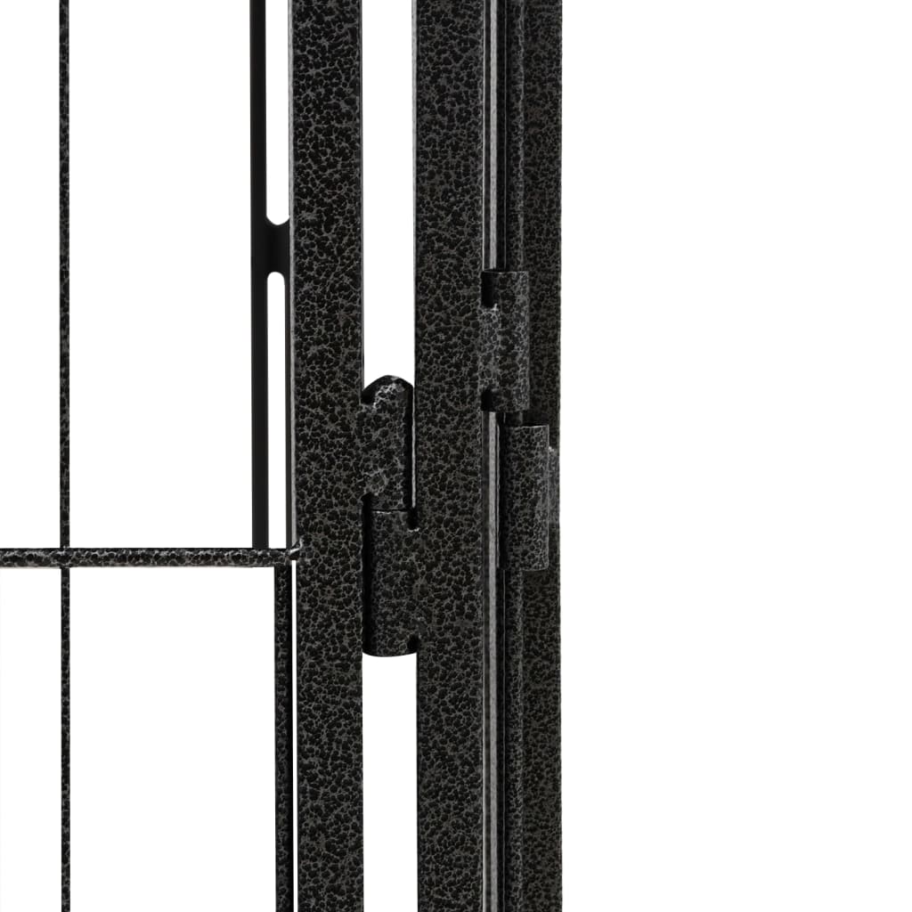 vidaXL 24 paneles fekete porszórt acél kutyakennel 100 x 50 cm