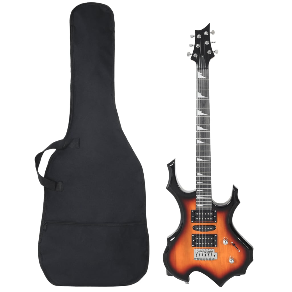 vidaXL barna és fekete elektromos gitár kezdőknek puhatokkal 4/4 39"