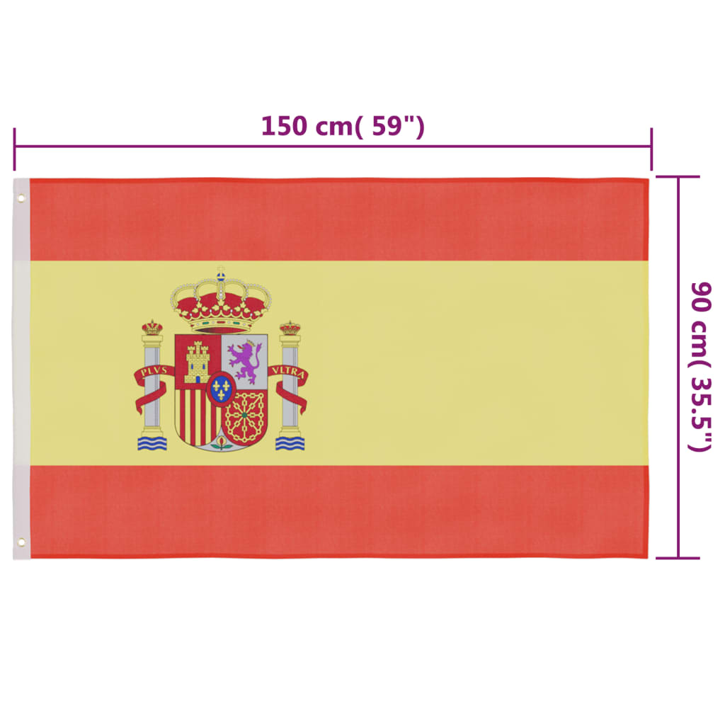 vidaXL spanyol zászló 90 x 150 cm