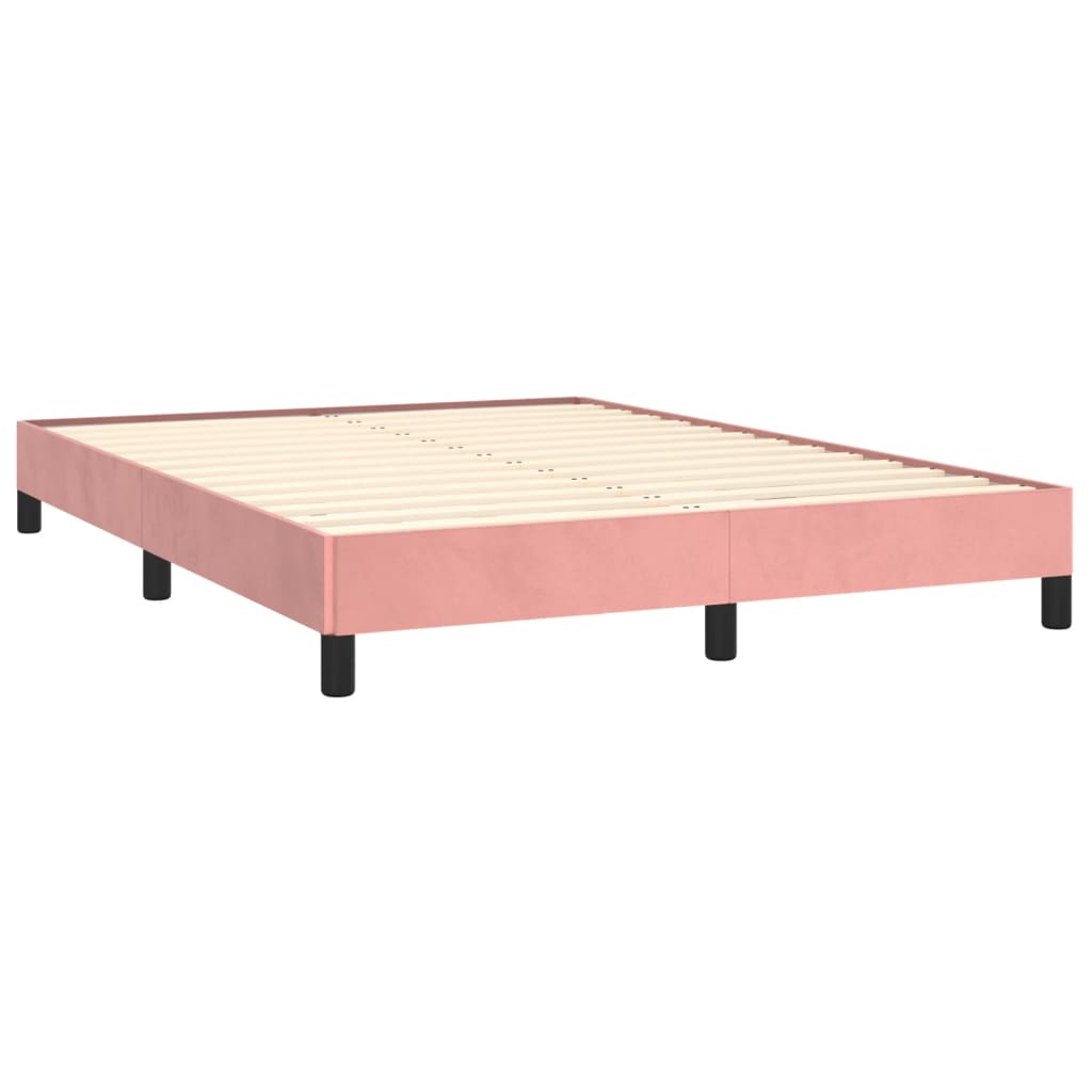vidaXL rózsaszín bársony ágykeret 140 x 190 cm