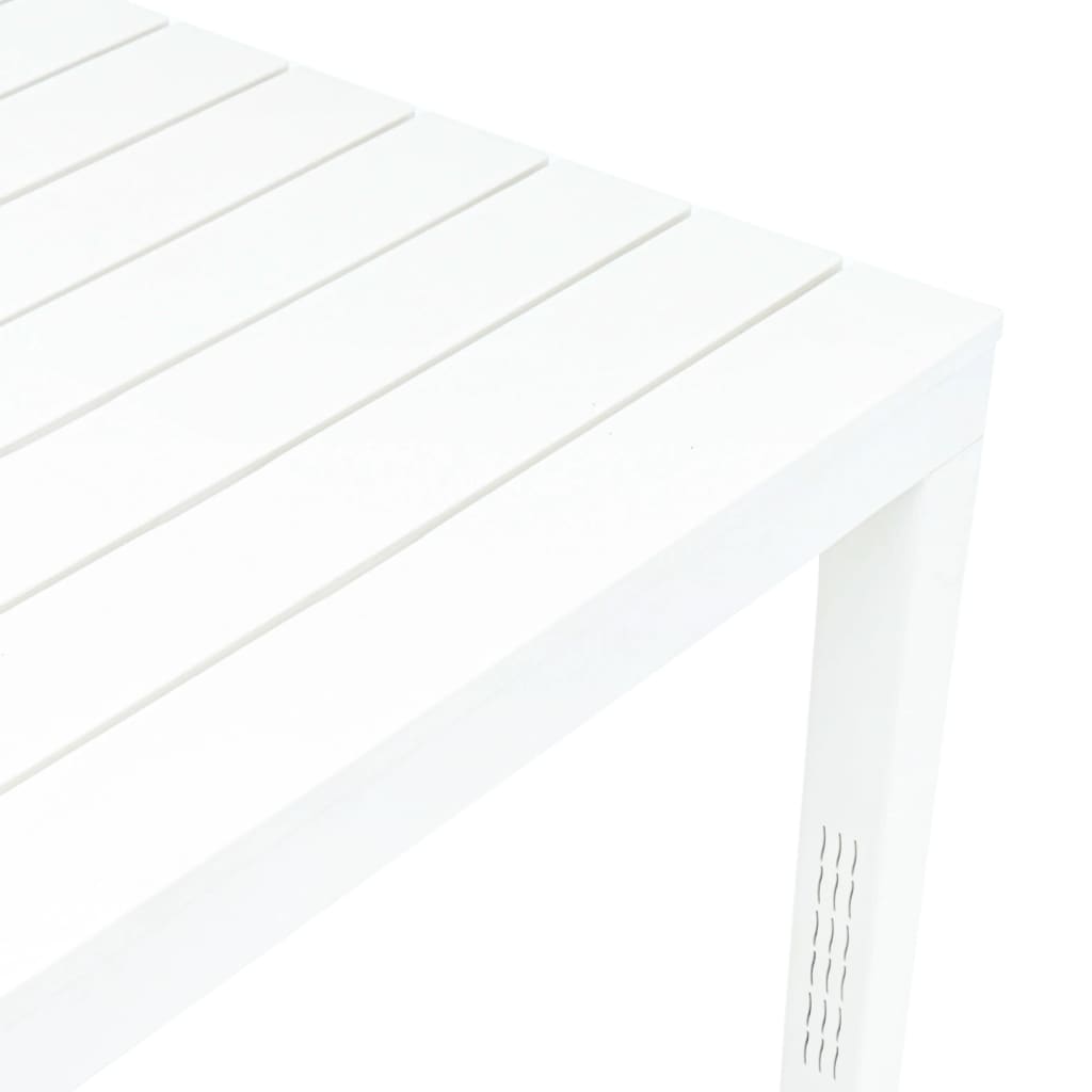 vidaXL fehér műanyag kerti asztal 2 paddal