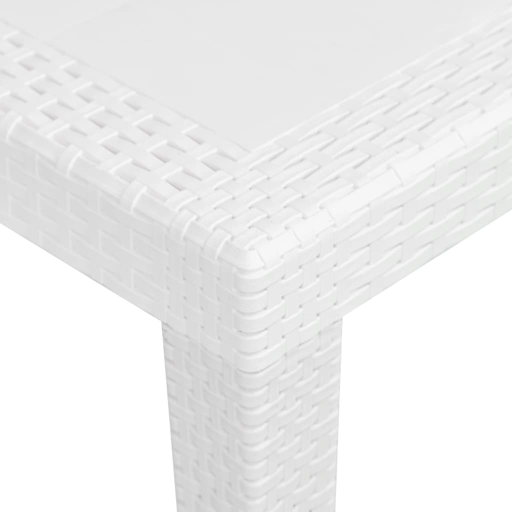 vidaXL fehér rattan küllemű műanyag kerti asztal 79x79x72 cm