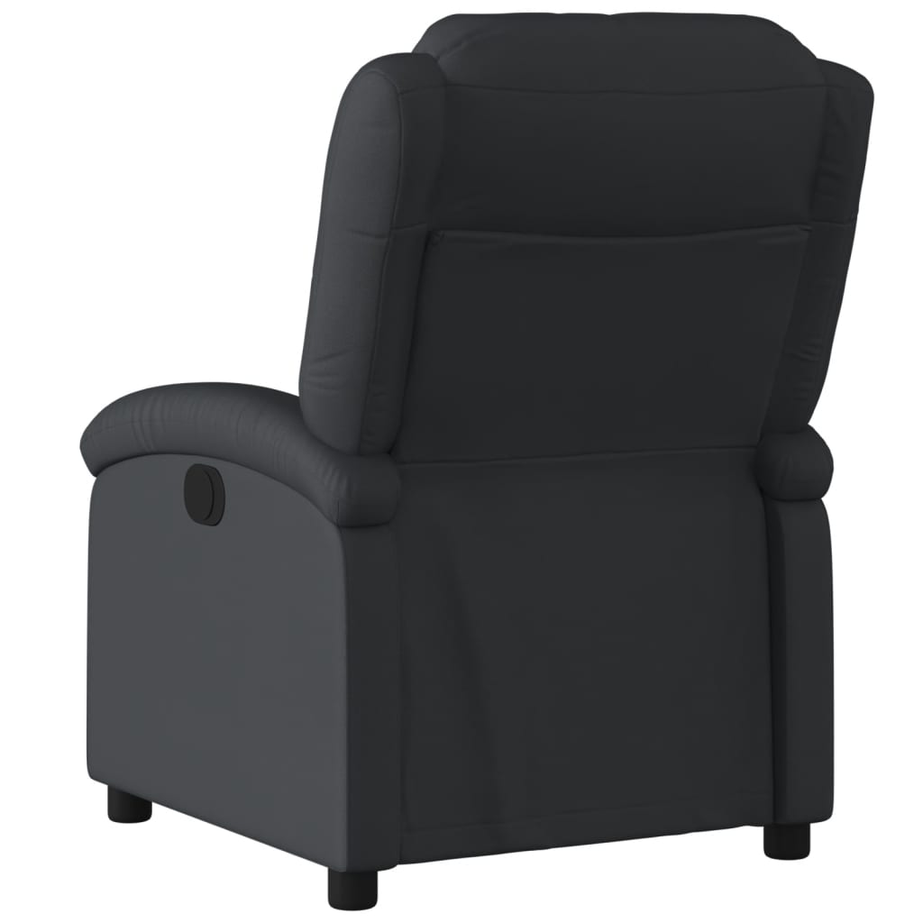 vidaXL fekete valódi bőr elektromos dönthető fotel