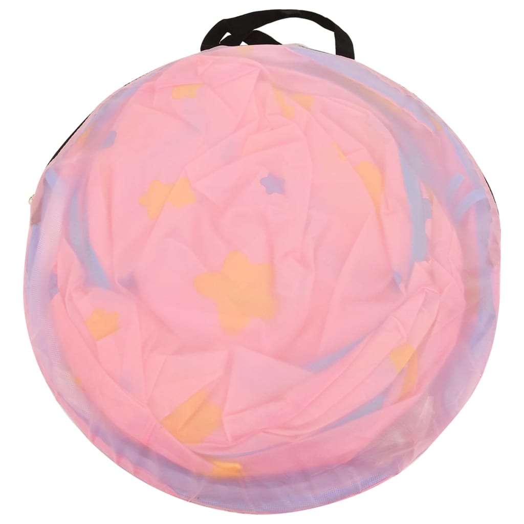 vidaXL rózsaszín gyerekjátszósátor 250 labdával 301 x 120 x 128 cm