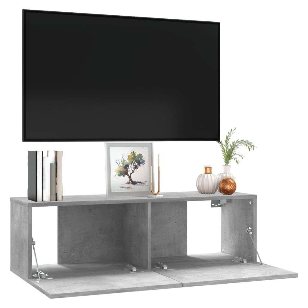 vidaXL betonszürke forgácslap TV-szekrény 100 x 30 x 30 cm