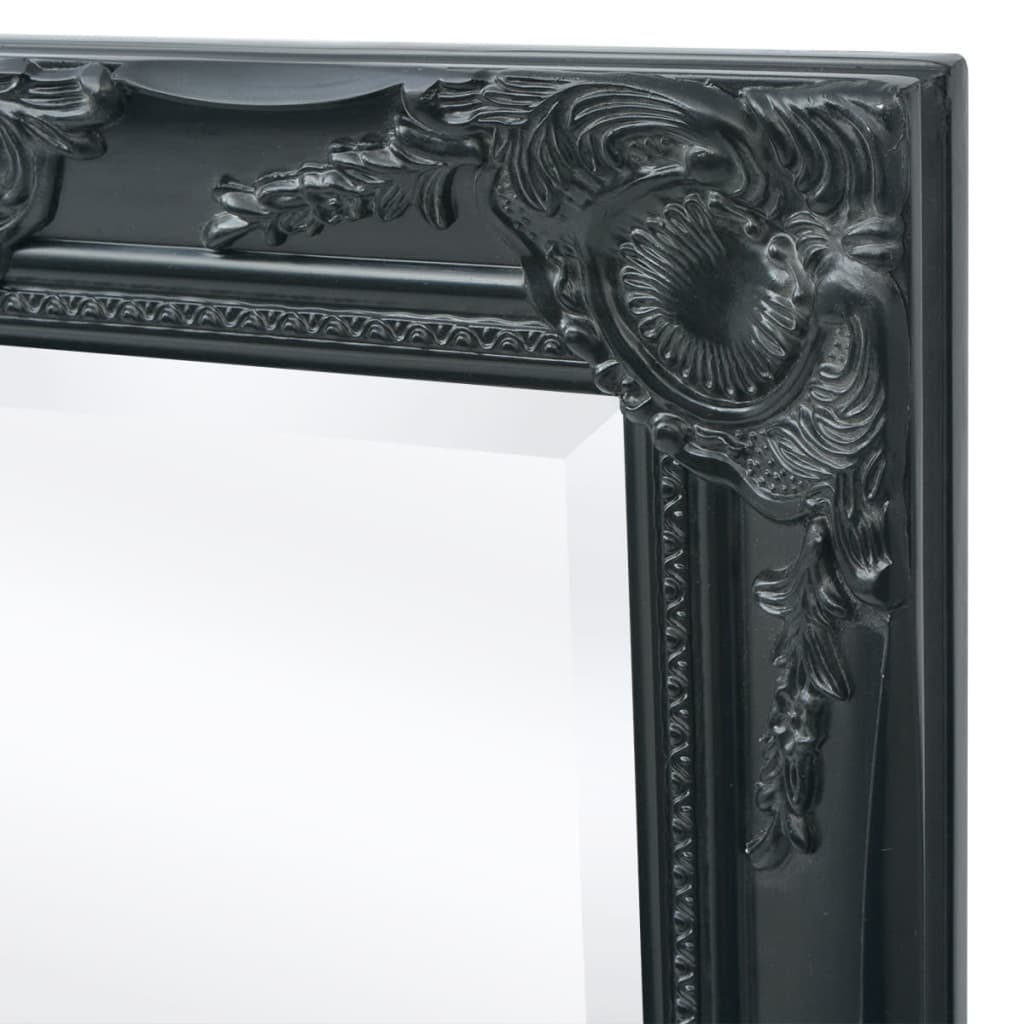 vidaXL 100x50 cm fekete barokk stílusú fali tükör
