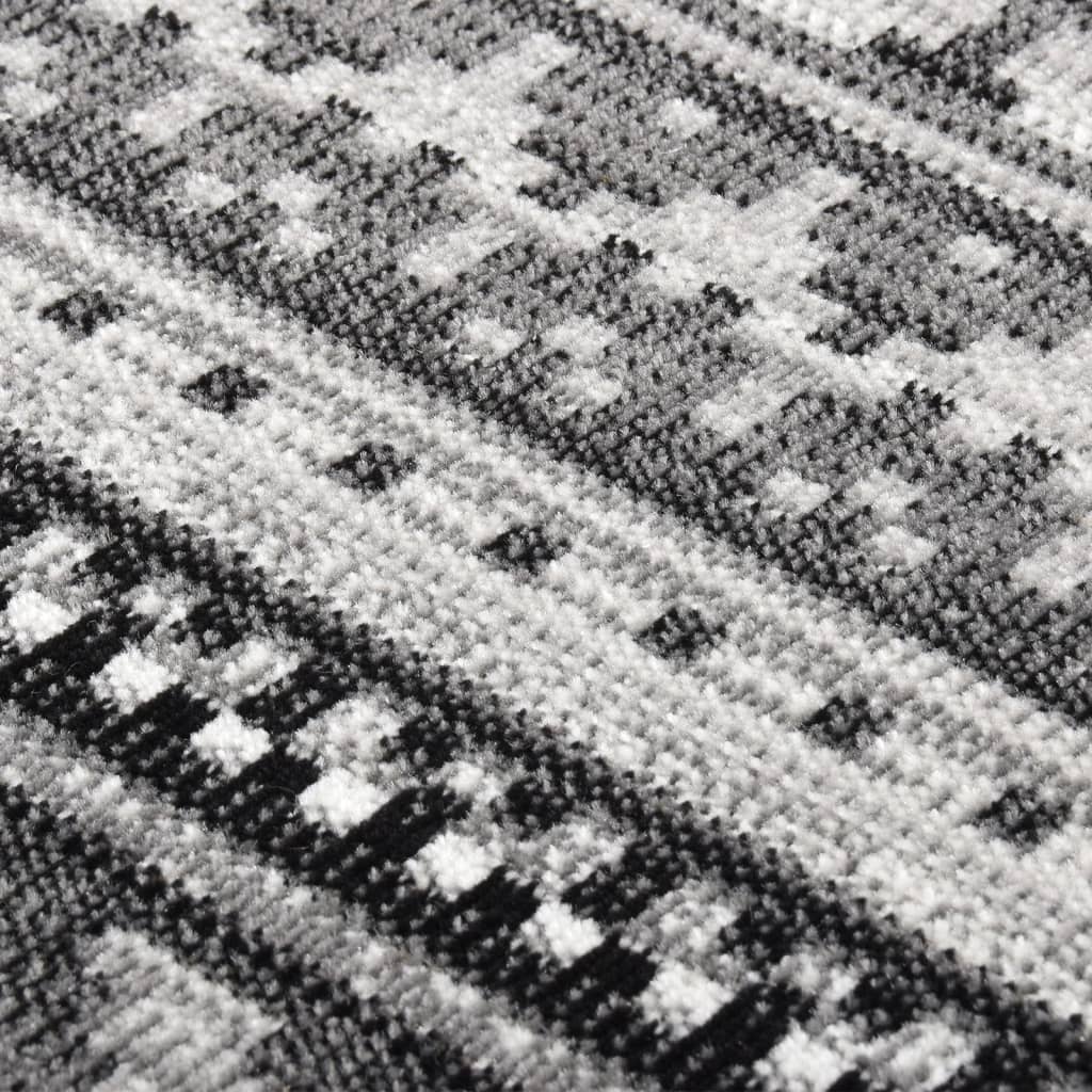 vidaXL sötétszürke lapos szövésű kültéri szőnyeg 100 x 200 cm