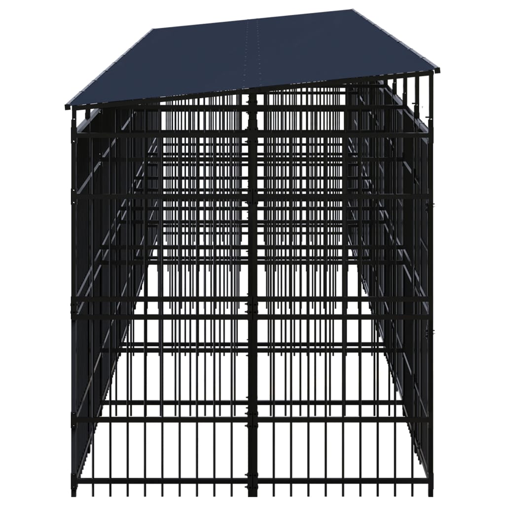 vidaXL acél kültéri kutyakennel tetővel 18,43 m²