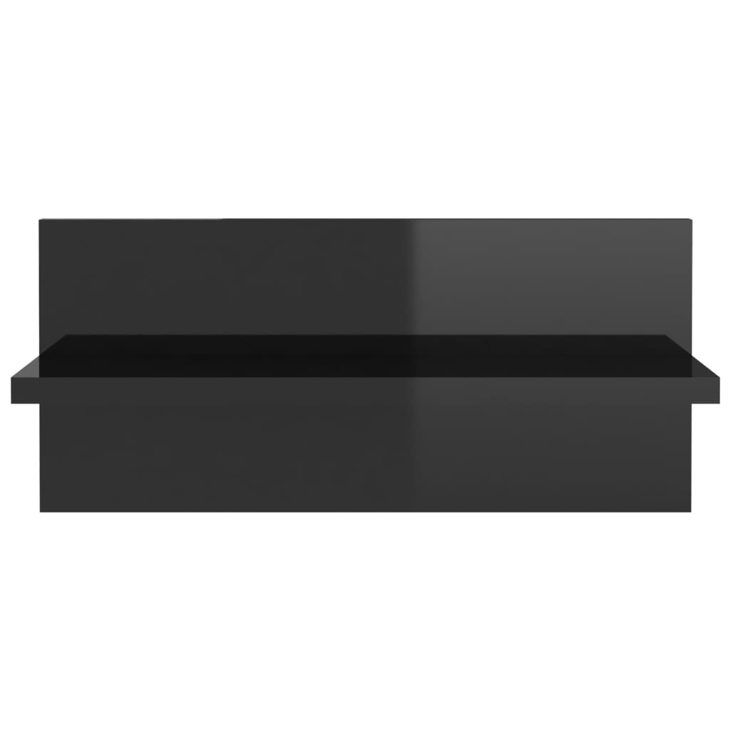 vidaXL 2 db magasfényű fekete fali polc 40 x 11,5 x 18 cm