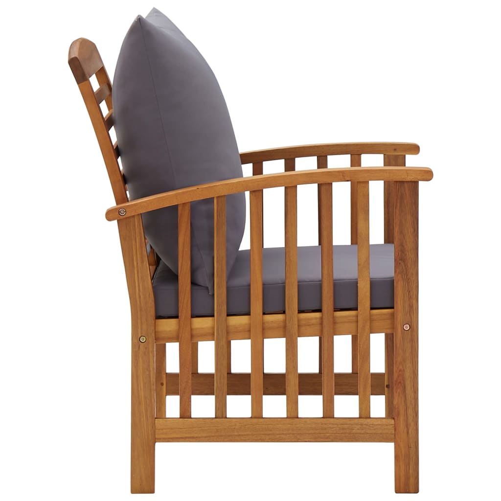 vidaXL 2 db tömör akácfa kerti szék párnákkal