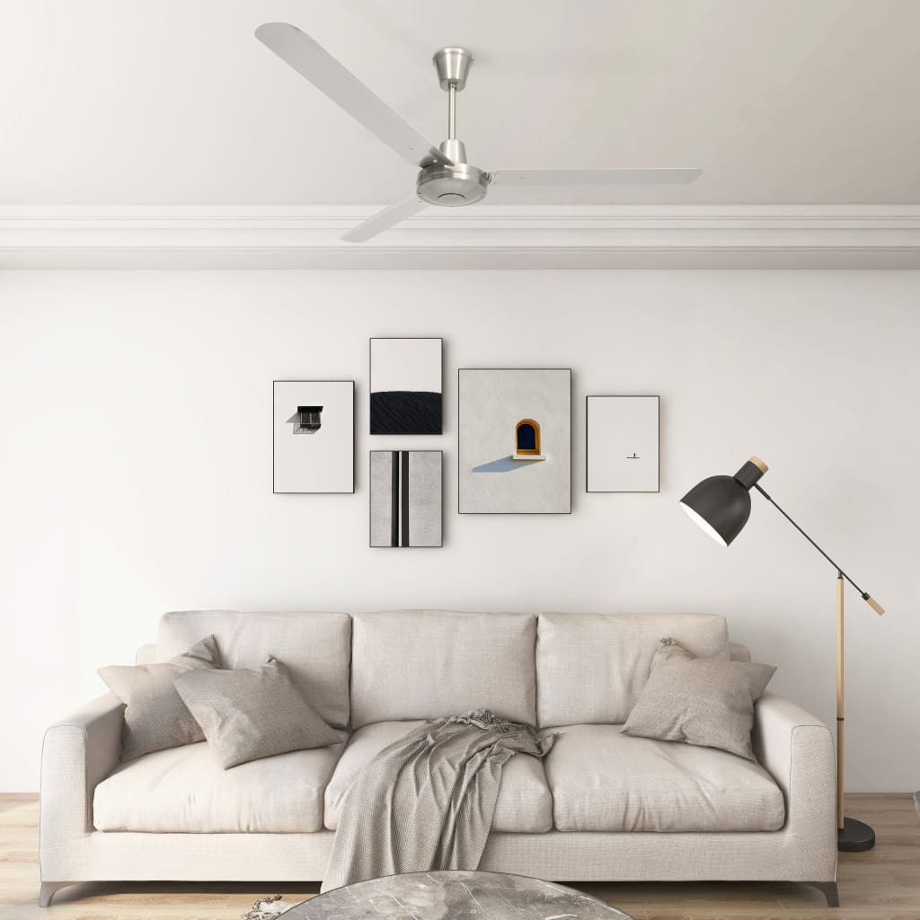 vidaXL ezüstszínű mennyezeti ventilátor 142 cm