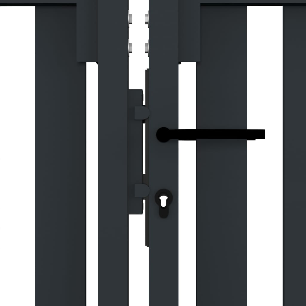 vidaXL antracitszürke kétajtós acél kerítéskapu 306 x 125 cm