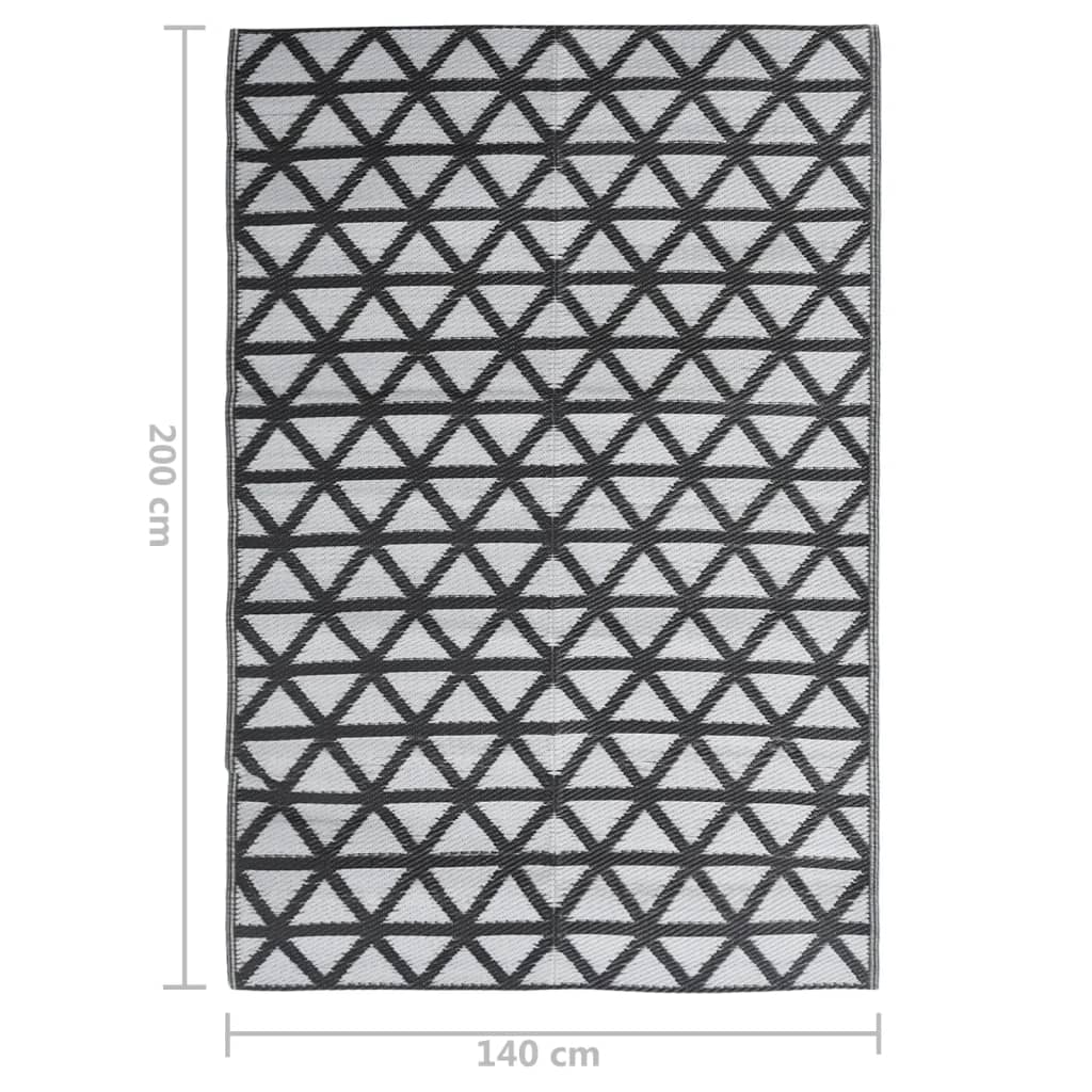 vidaXL fekete PP kültéri szőnyeg 140x200 cm