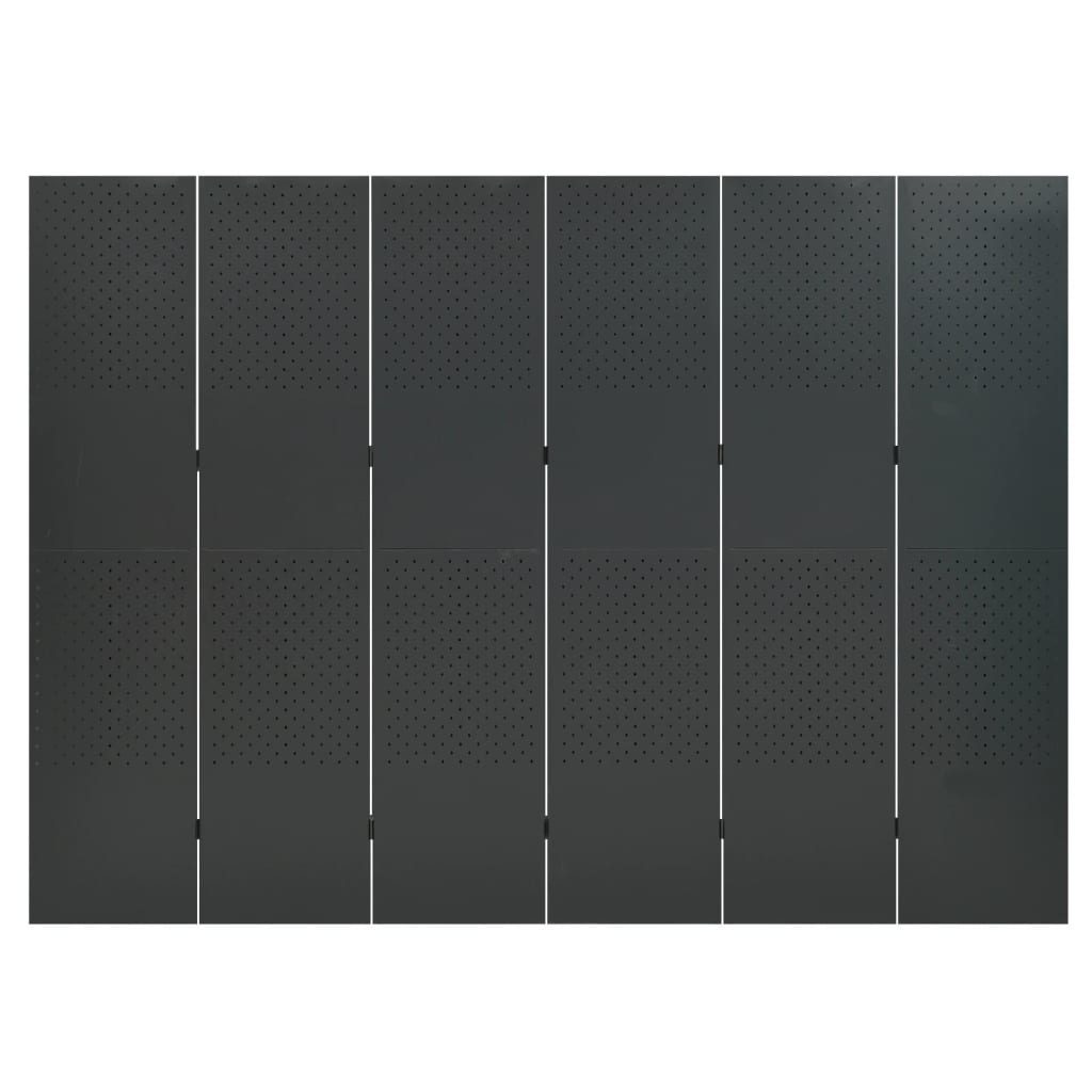 vidaXL antracitszürke acél 6-paneles paraván 240 x 180 cm