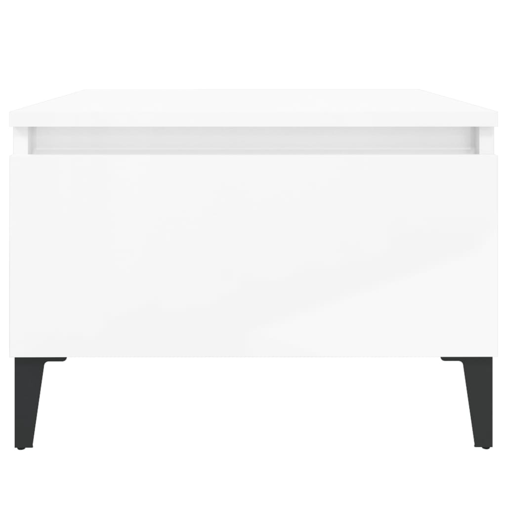 vidaXL magasfényű fehér szerelt fa kisasztal 50x46x35 cm