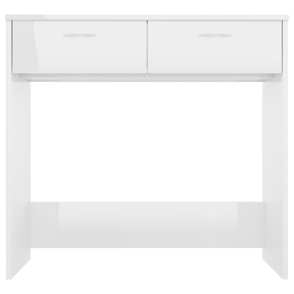 vidaXL magasfényű fehér forgácslap íróasztal 80 x 40 x 75 cm
