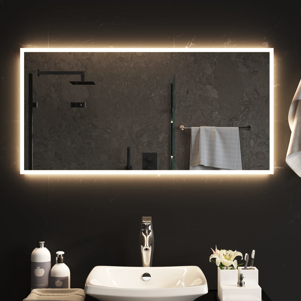 vidaXL LED-es fürdőszobatükör 100x50 cm