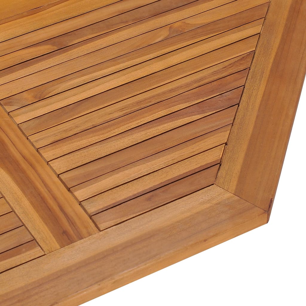 vidaXL összecsukható tömör tíkfa kerti étkezőasztal 110 x 110 x 75 cm