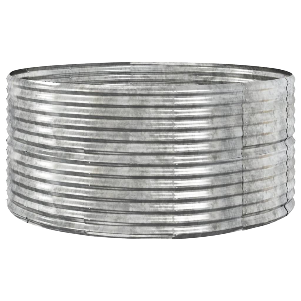 vidaXL ezüstszínű porszórt acél kerti magaságyás 140x140x68 cm