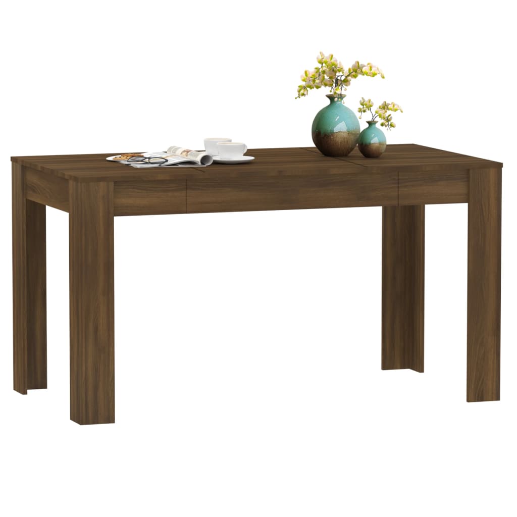 vidaXL barna tölgy színű szerelt fa étkezőasztal 140 x 74,5 x 76 cm